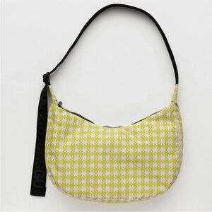 Baggu Medium Crescent Green Pixel Gingham